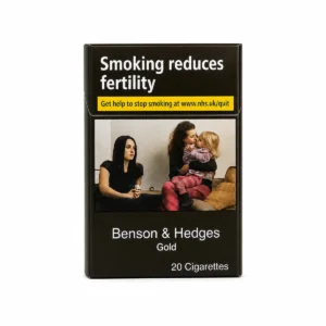 Benson & Hedges Gold packaging photographed for a pack and carton catalogue page